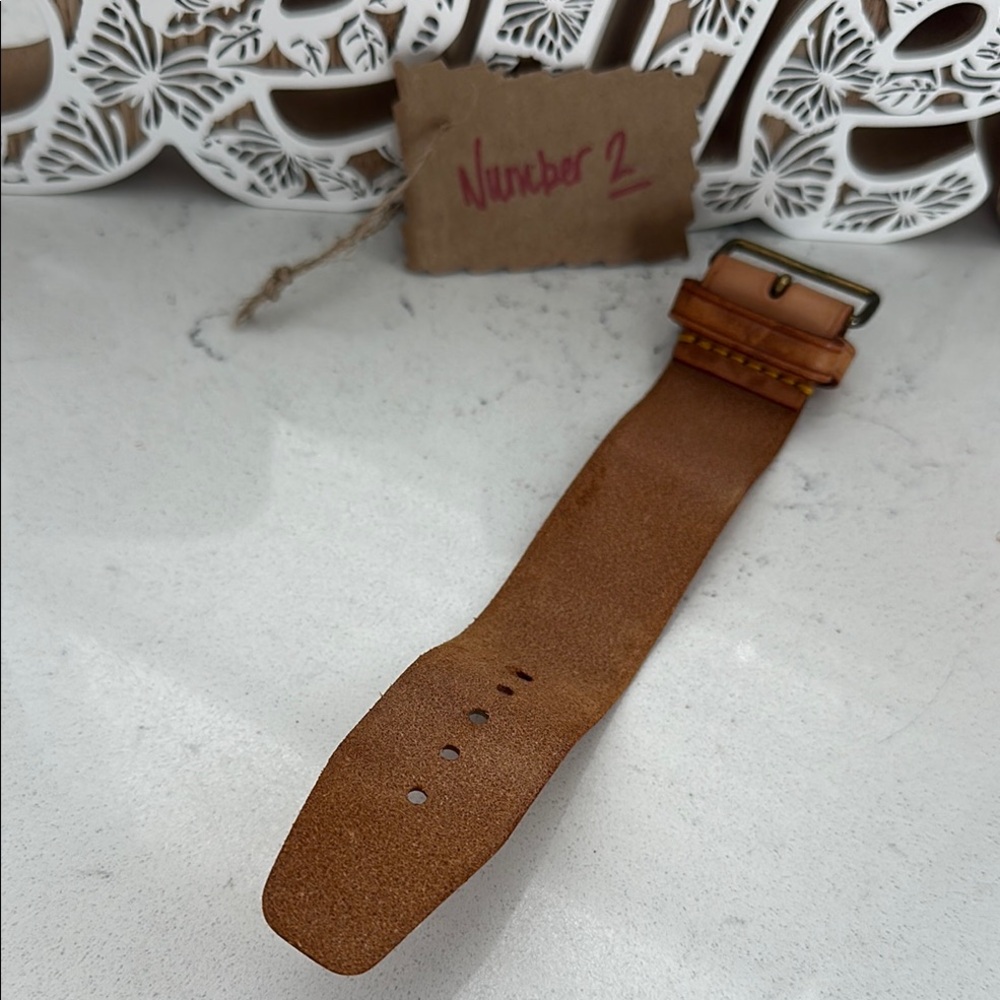 LV#2 ~ Louis Vuitton Brown Leather Luggage Tags and Straps & Poignet - Picture 9 of 14